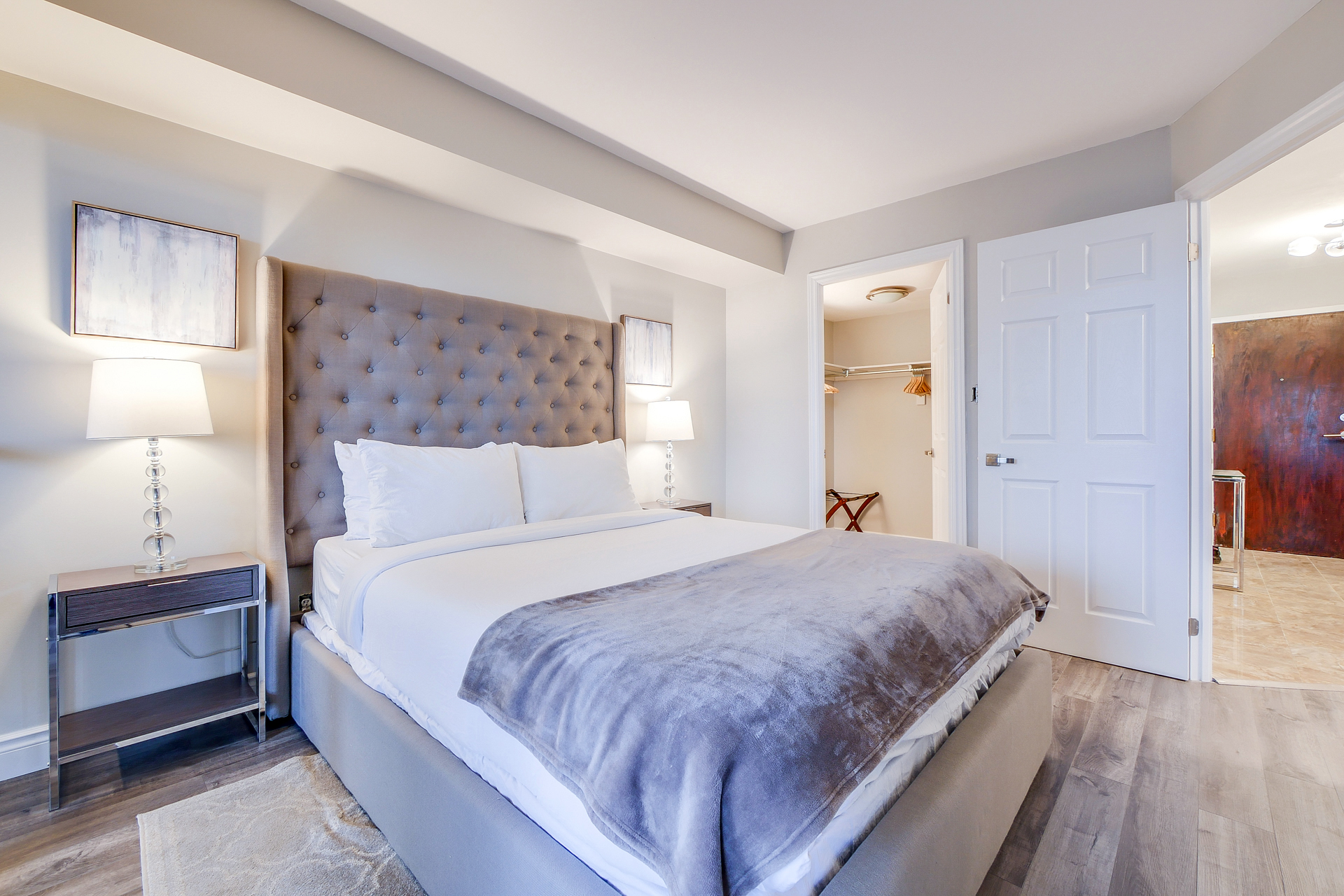 Clean and composed Metropolis residence bedroom